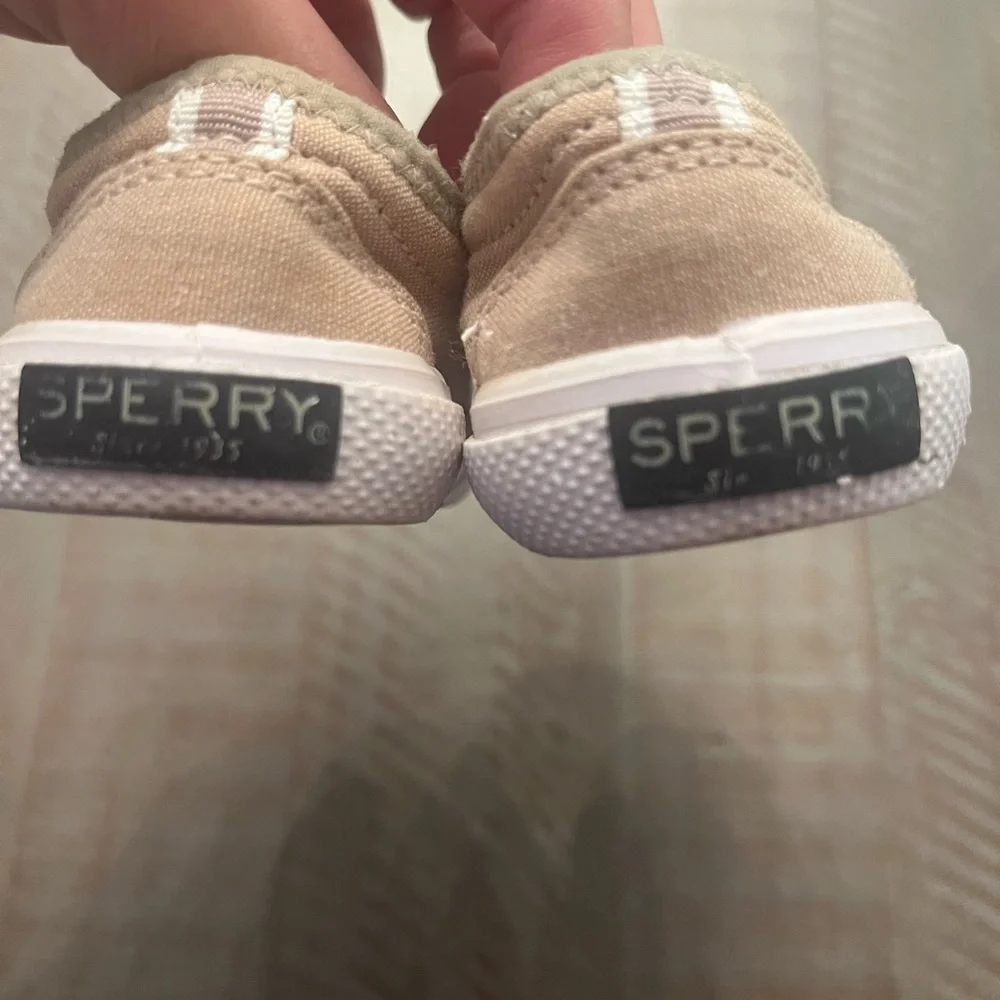 Sperry Kids Beige Canvas Sneakers Toddler 5
